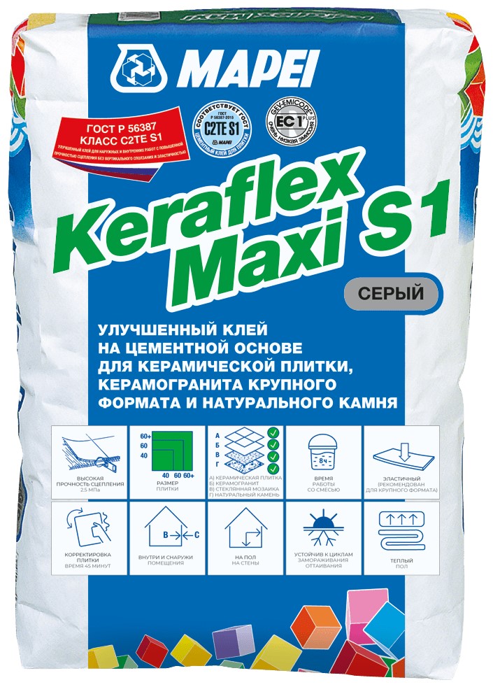 KERAFLEX MAXI S1 Улучшенный эластичный клей на цементной основе 